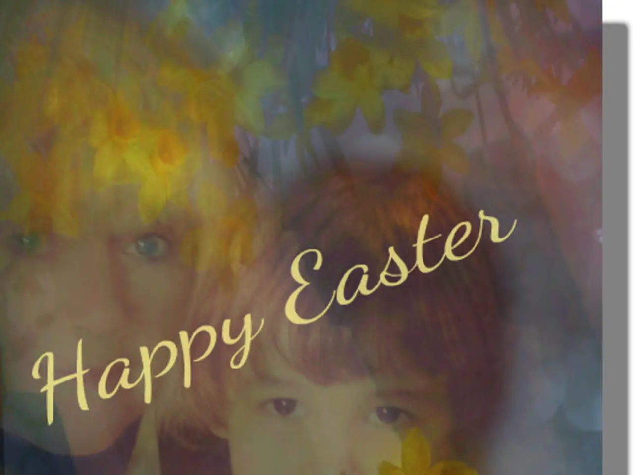 In this image there is a cover page with Happy Easter.
