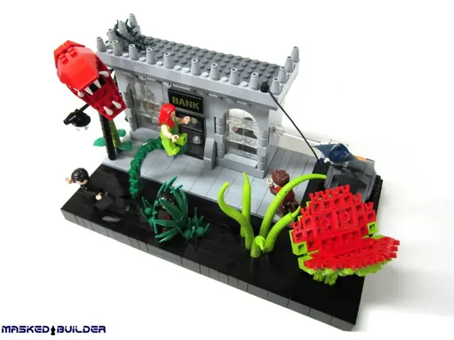 In this picture we can see building blocks in the middle, at the left bottom there is some text, we...