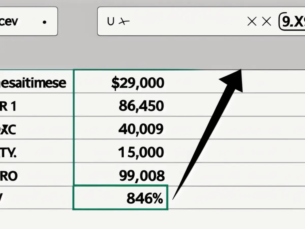 Excel document detailing the setup process for capital lease interest rates