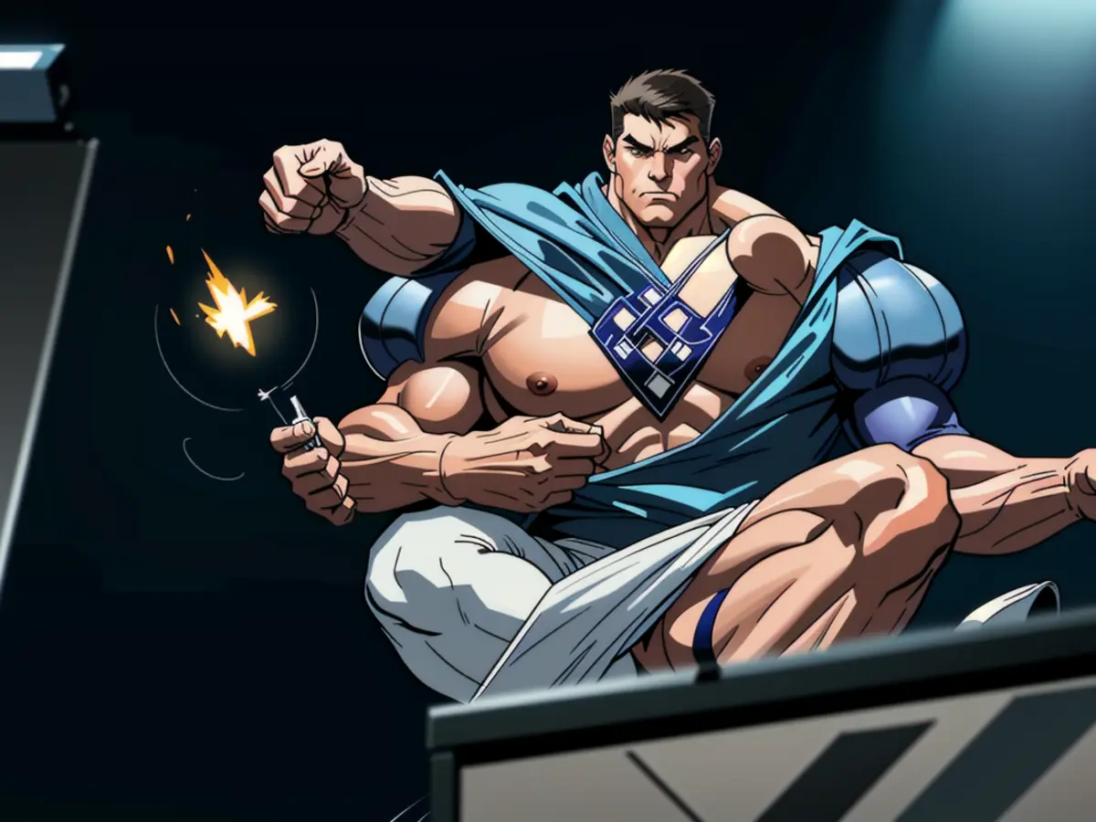 Keyboard keys are tapped with characters AI prominently displayed.