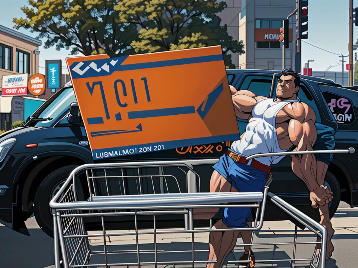 An individual pushes a shopping trolley outside a Home Depot outlet located in Palo Alto,...